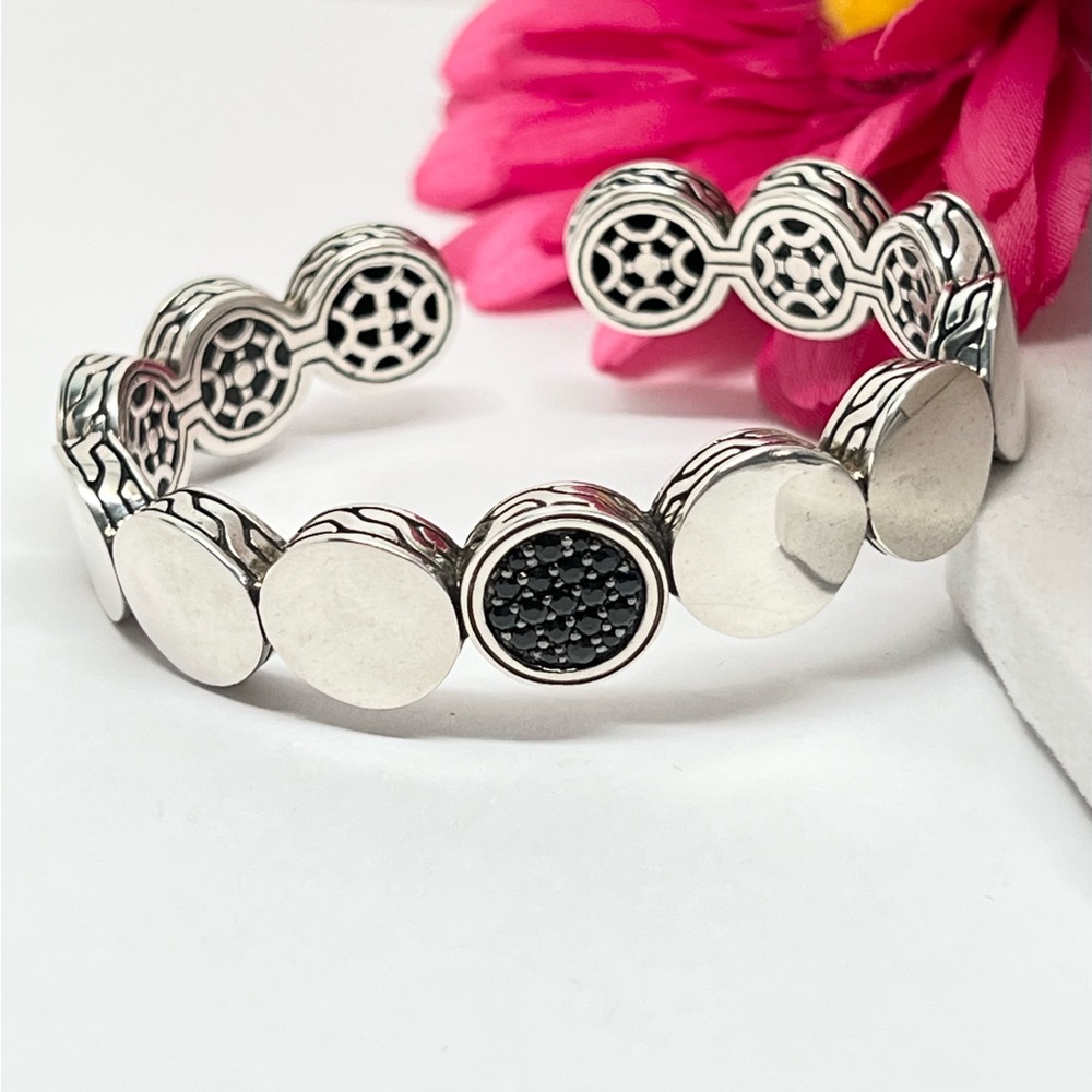 John Hardy Black Sapphire Dot Flex Cuff Bracelet .925